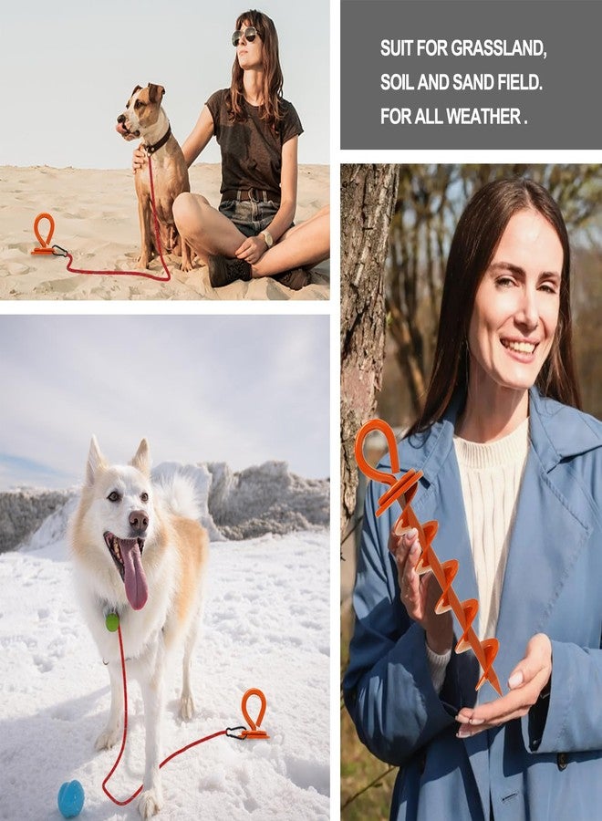 Eurmax USA Heavy Duty Dog Tie Out Stake for Large Dogs up to 210 lbs,Dog Stakes for Outside,Ground Anchor for Dog Leash,Runner Cable, and Pet Gadget Dog Accessories Trampoline Stakes 1-Pack (Orange) - Image 4